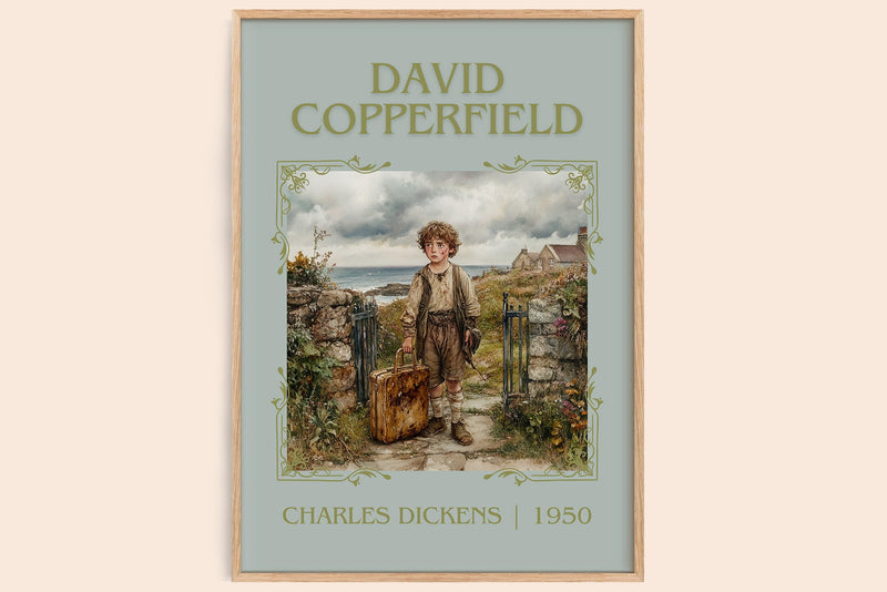 David Copperfield classic book art book poster by Charles Dickens – framed literary art print