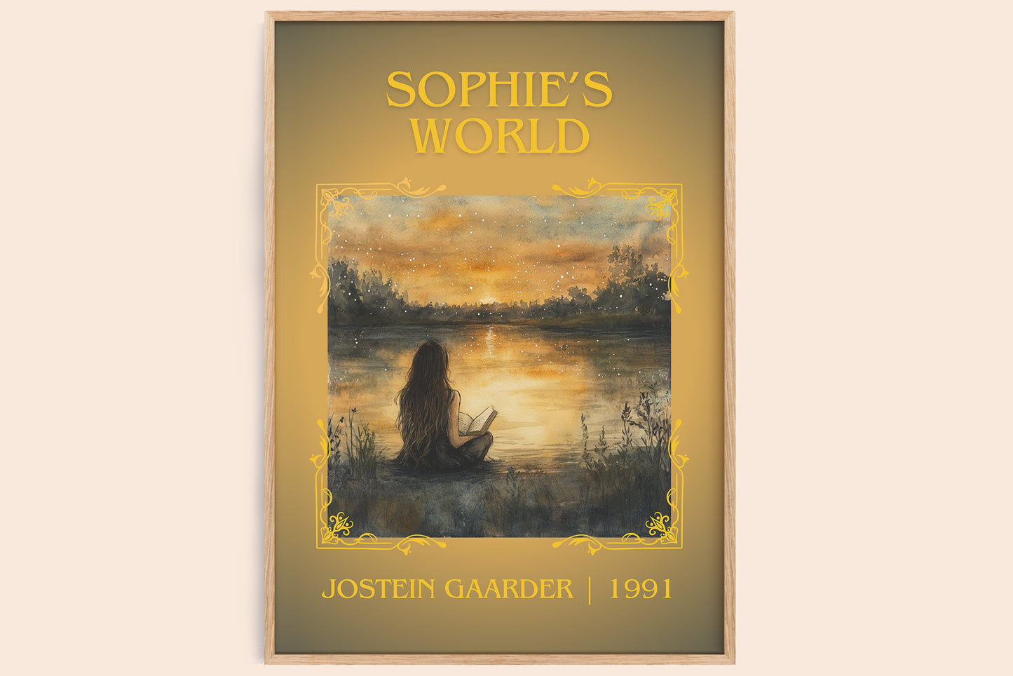 Sophie's World classic book art book poster by Jostein Gaarder – framed literary art print