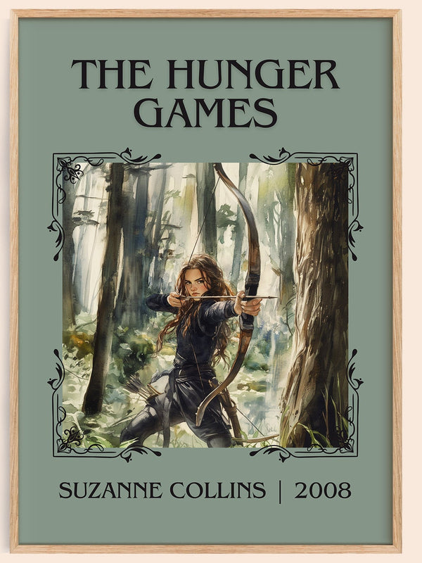 Hunger Games classic book art book poster by Suzanne Collins – framed literary art print