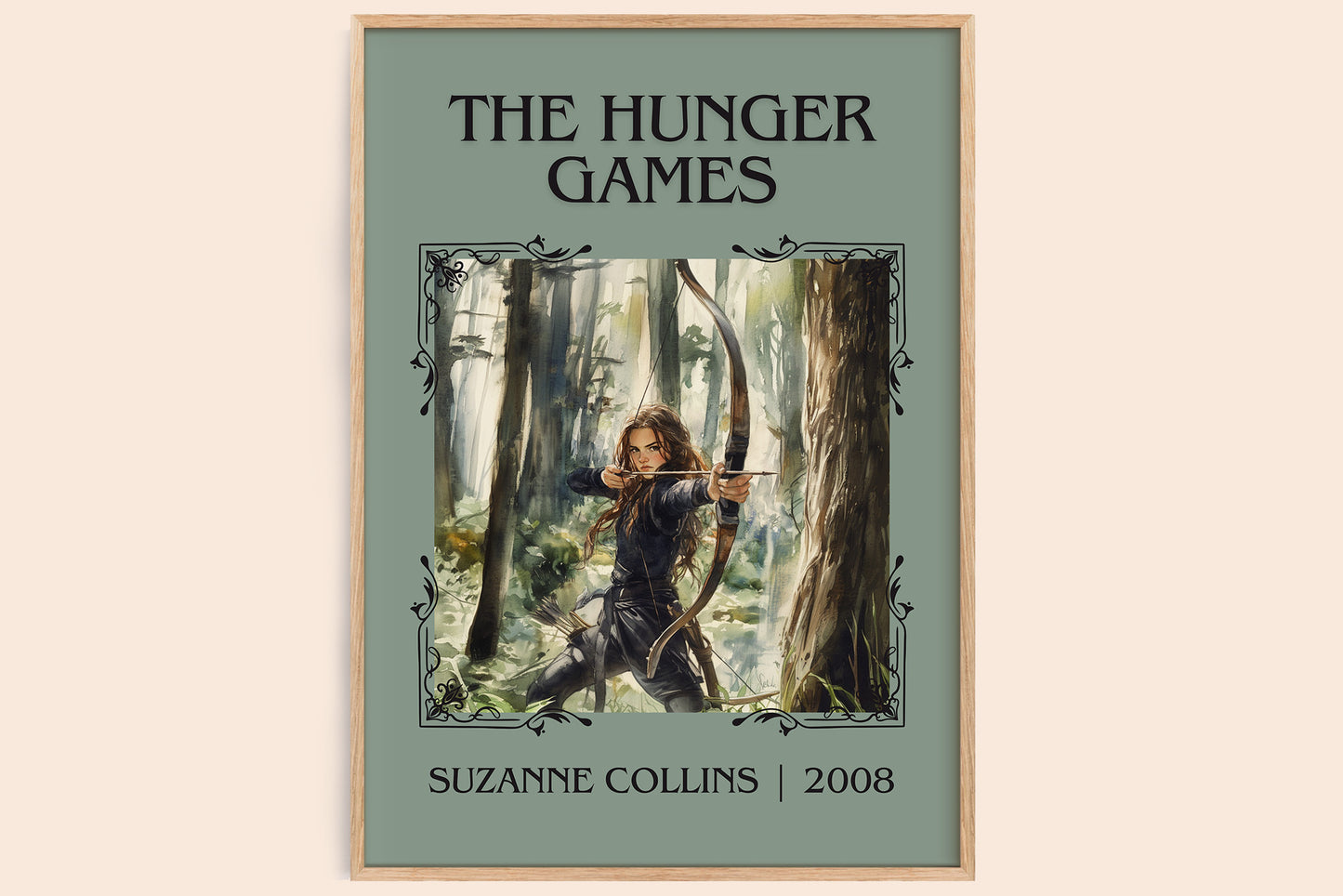 Hunger Games classic book art book poster by Suzanne Collins – framed literary art print