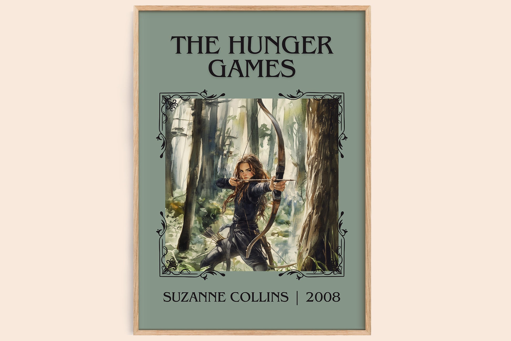 Hunger Games classic book art book poster by Suzanne Collins – framed literary art print