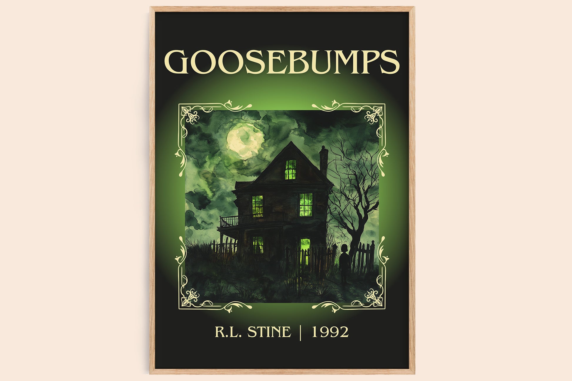 Goosebumps classic book art book poster by R.L. Stine – framed literary art print