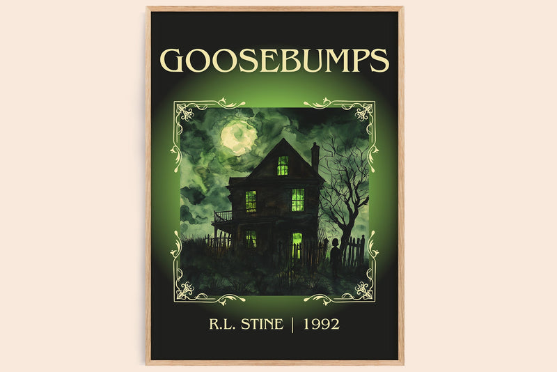 Goosebumps classic book art book poster by R.L. Stine – framed literary art print