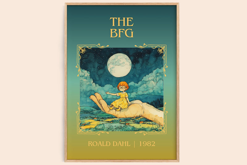 The BFG classic book art book poster by Roald Dahl – framed literary art print