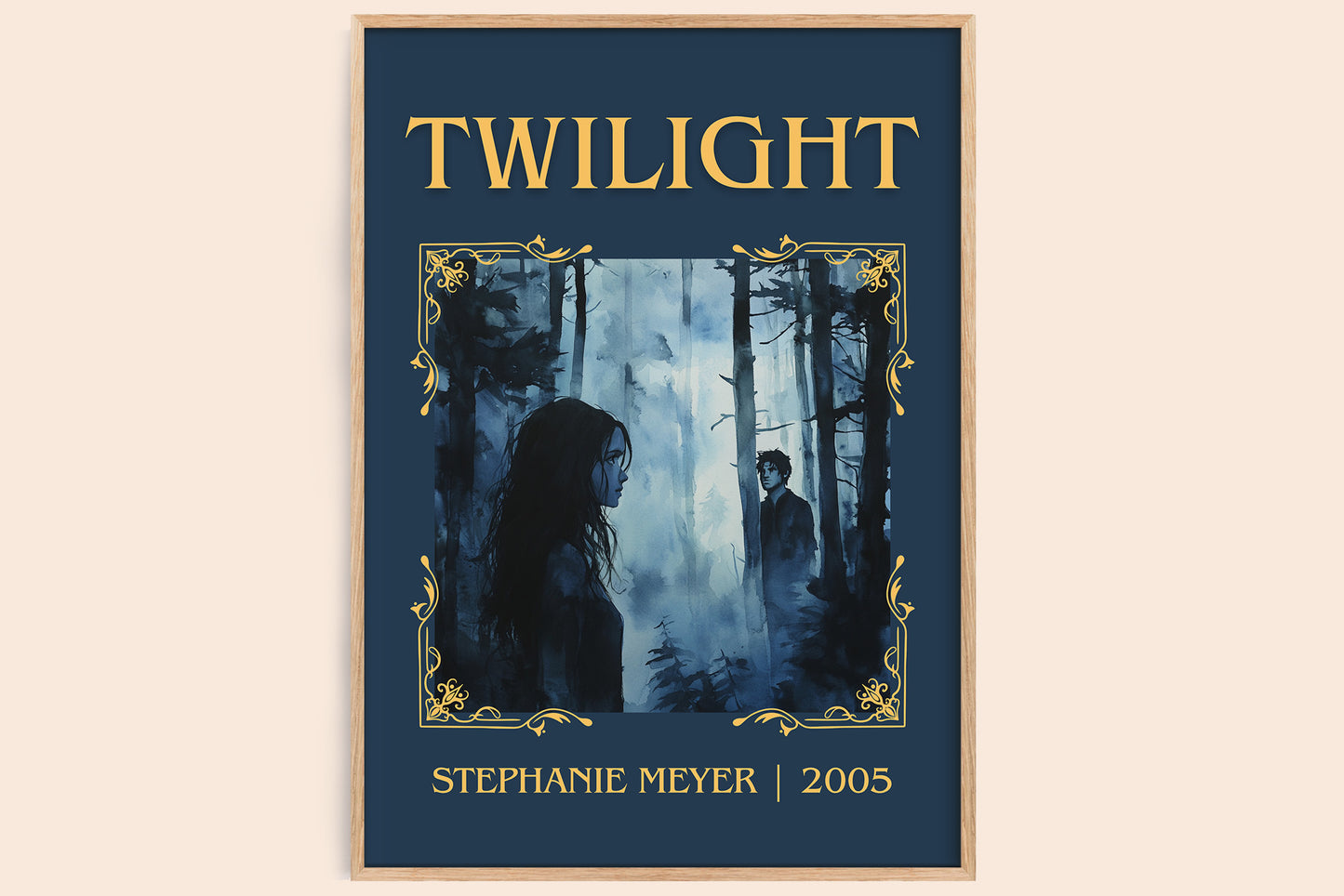 Twilight classic book art book poster by Stephanie Meyer – framed literary art print
