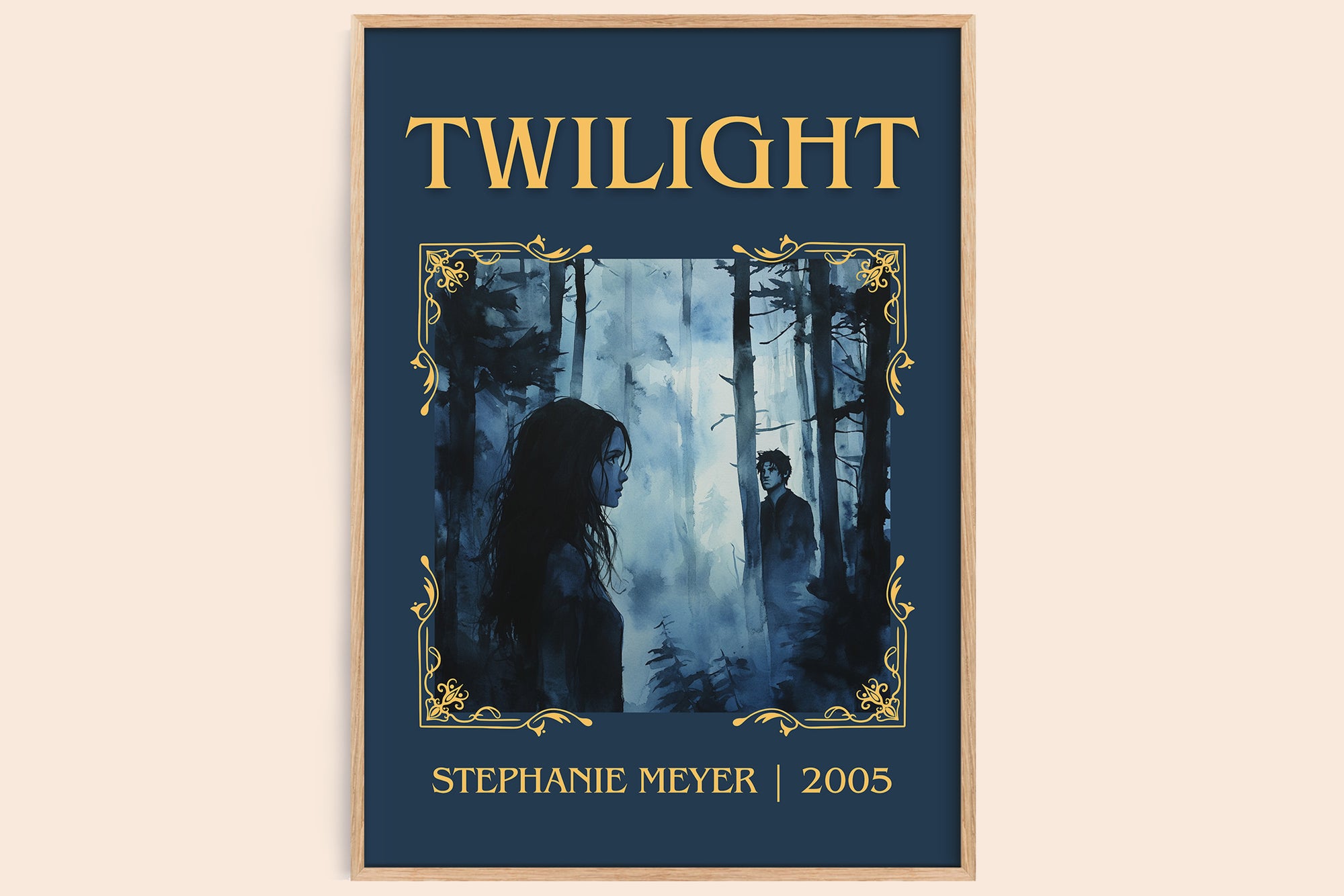 Twilight classic book art book poster by Stephanie Meyer – framed literary art print