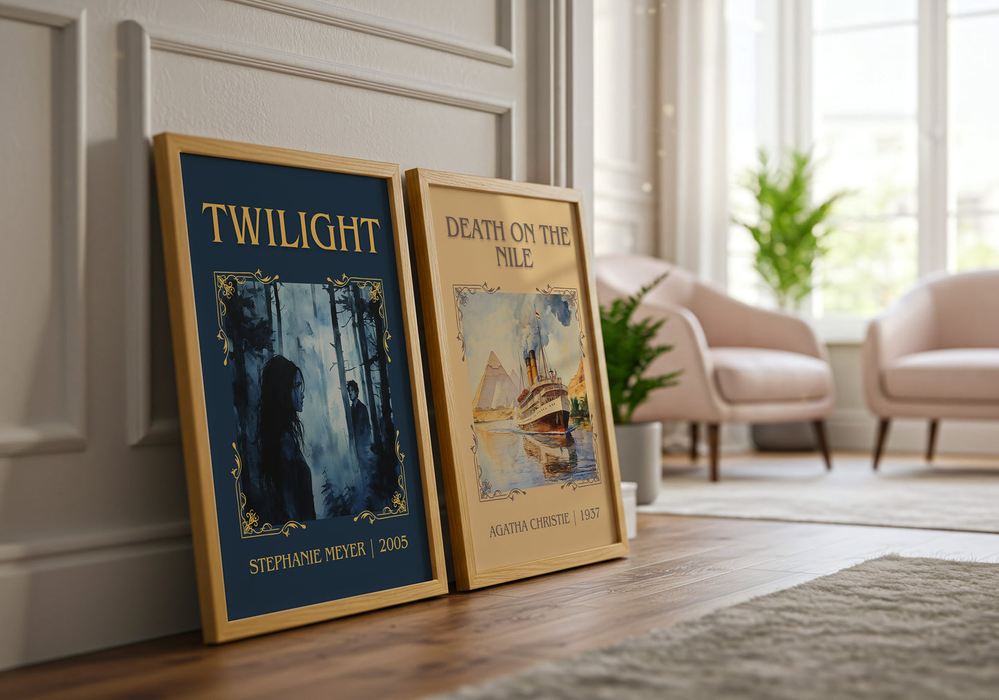 Twilight classic book art print framed by window – literary home decor