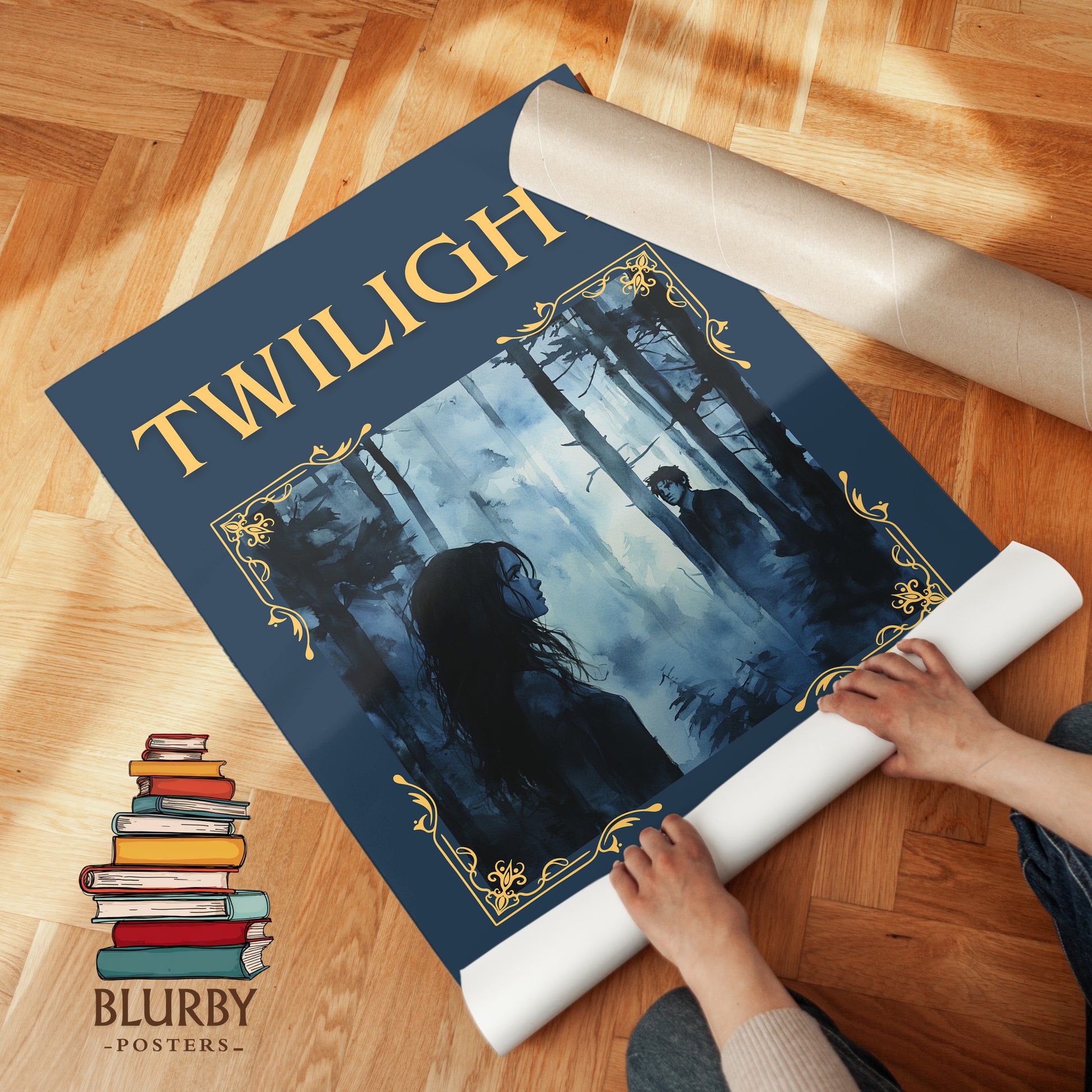 Twilight classic book art print on bookshelf – Stephanie Meyer fan gift
