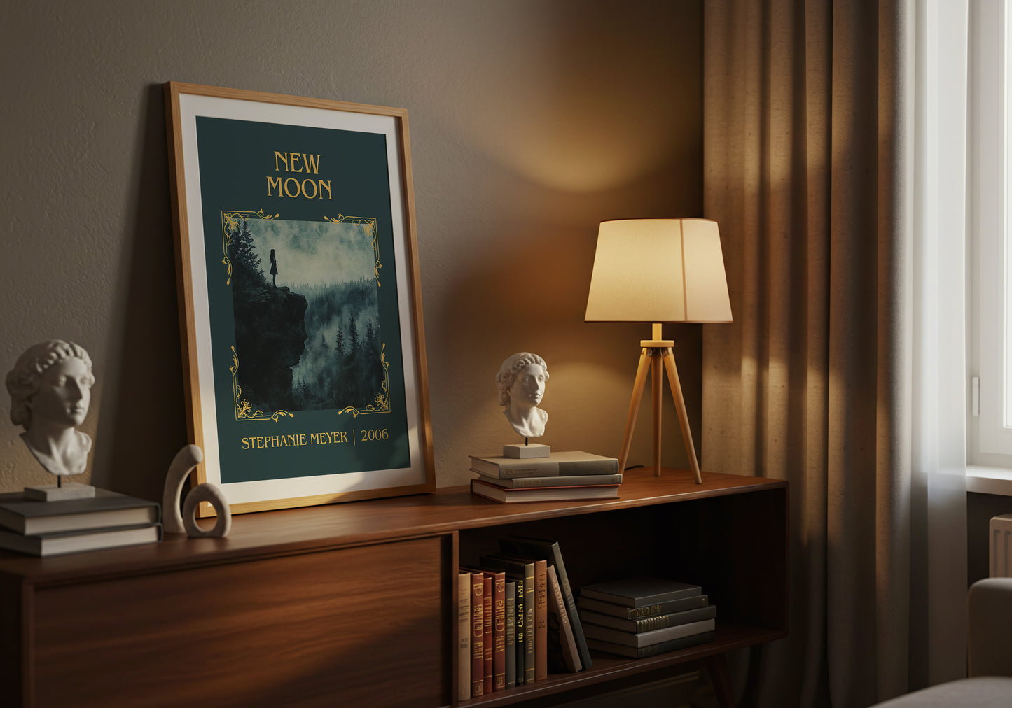 New Moon classic book art book poster framed on wall – young adult wall art