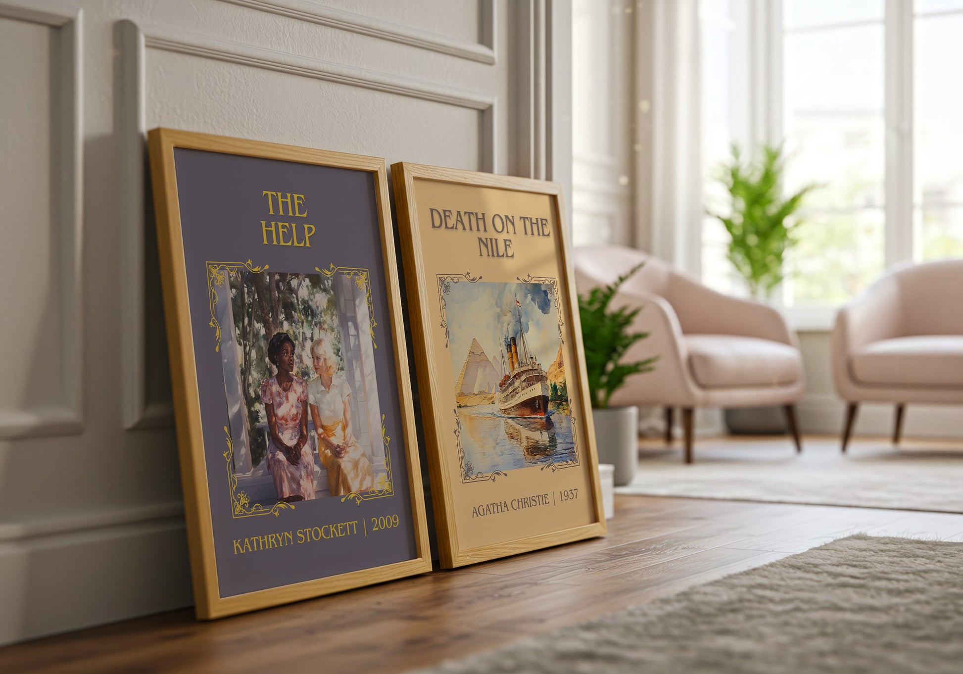 The Help classic book art print framed by window – literary home decor