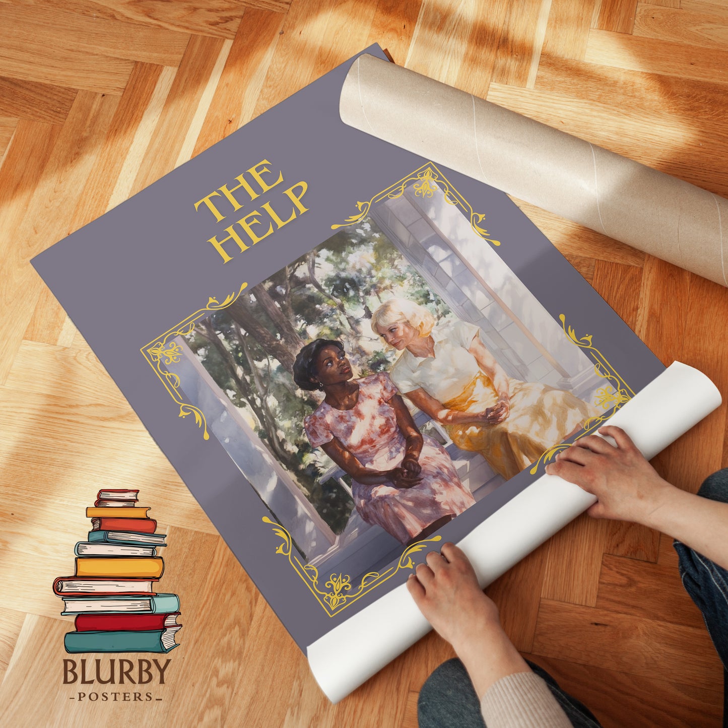 The Help classic book art print on bookshelf – Kathryn Stockett fan gift