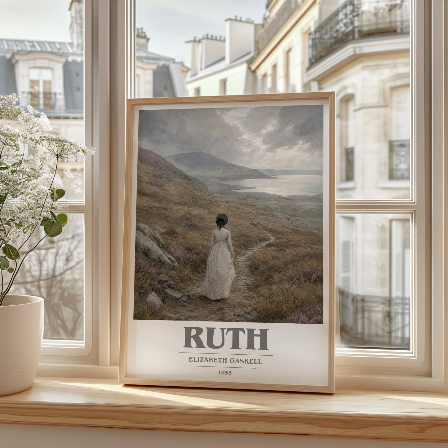 Ruth book cover poster colour and style options – Elizabeth Gaskell book art