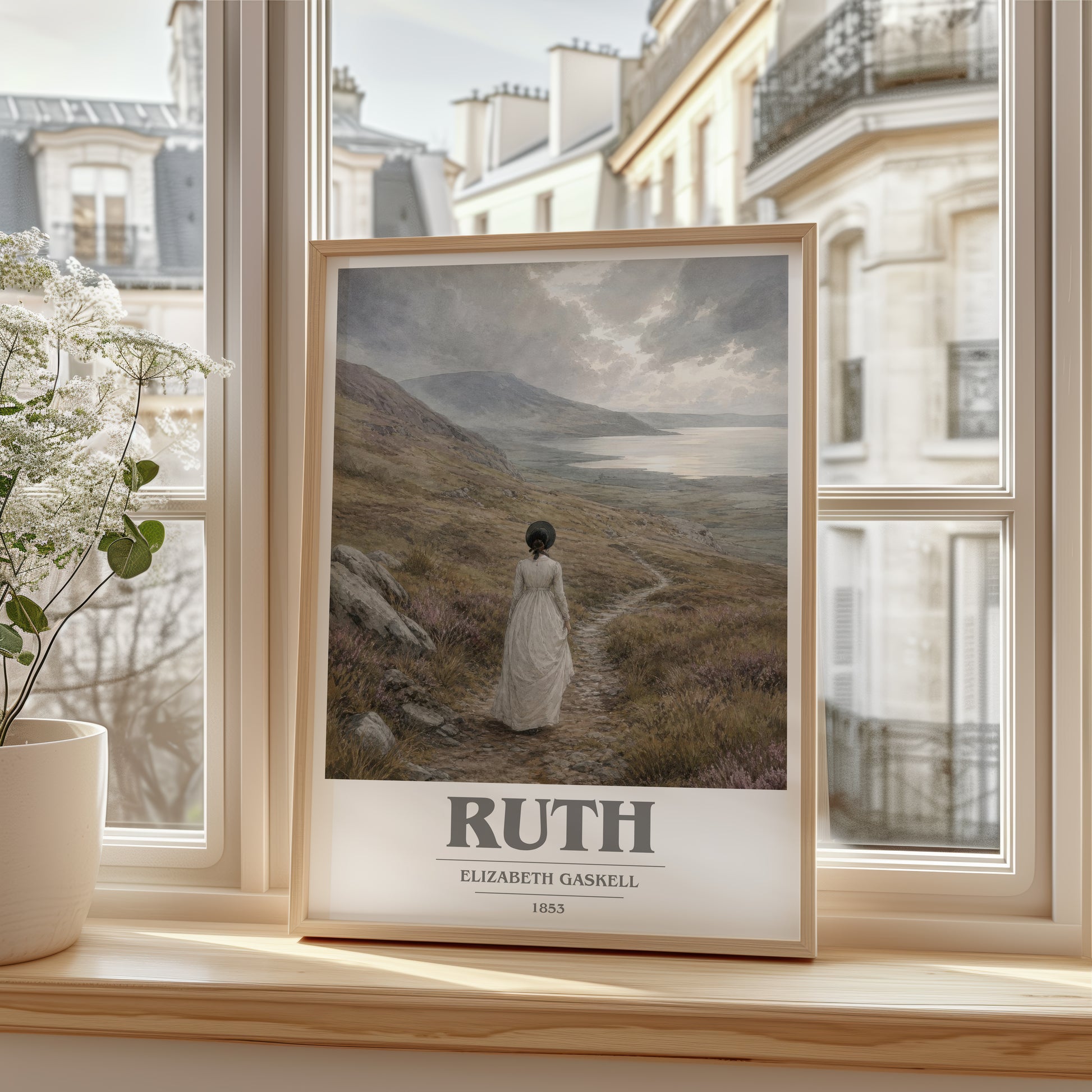 Ruth book cover poster colour and style options – Elizabeth Gaskell book art