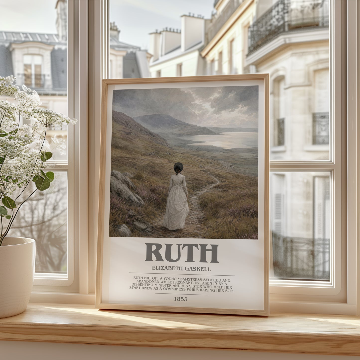 Ruth bookish poster colour and style options – Elizabeth Gaskell book art