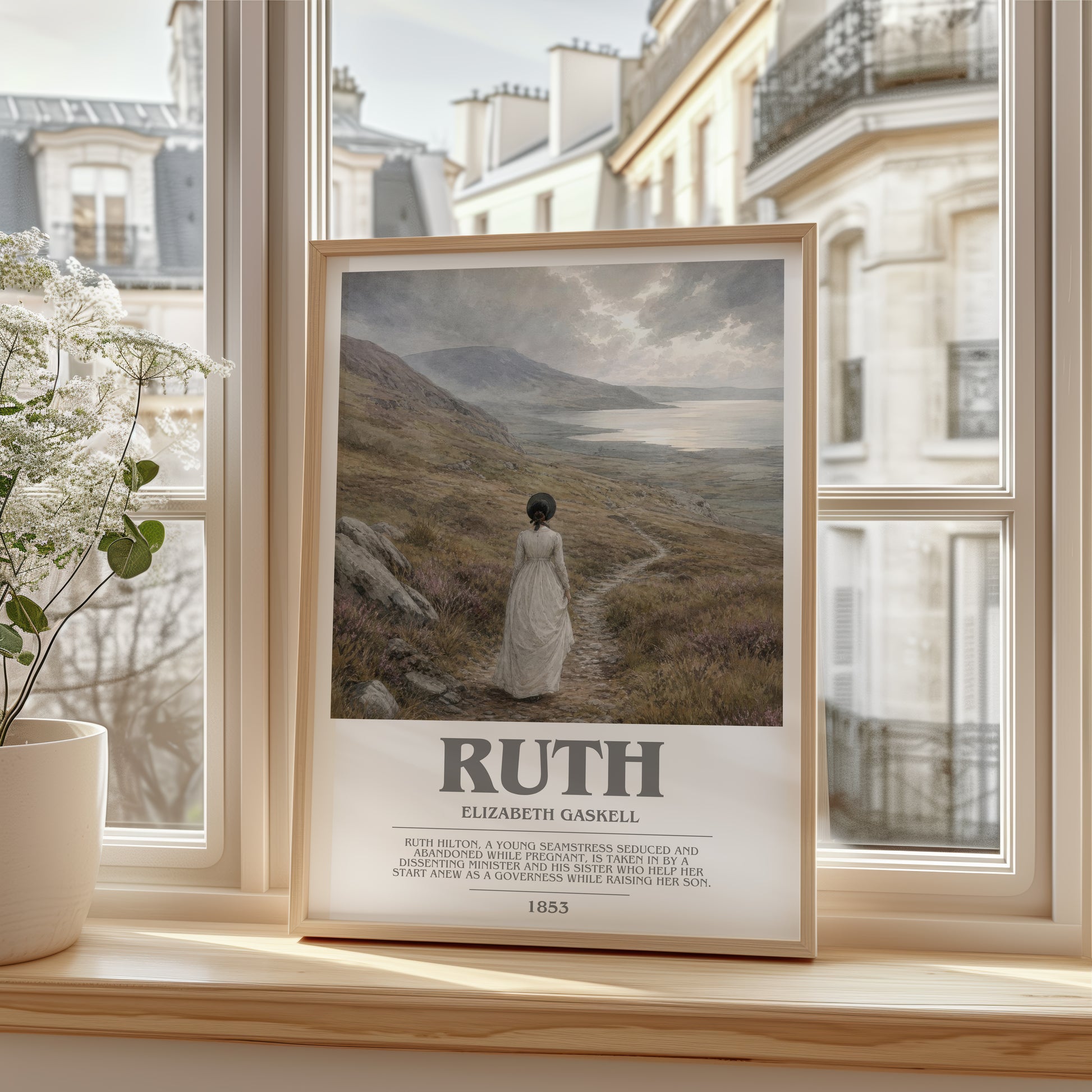 Ruth bookish poster colour and style options – Elizabeth Gaskell book art