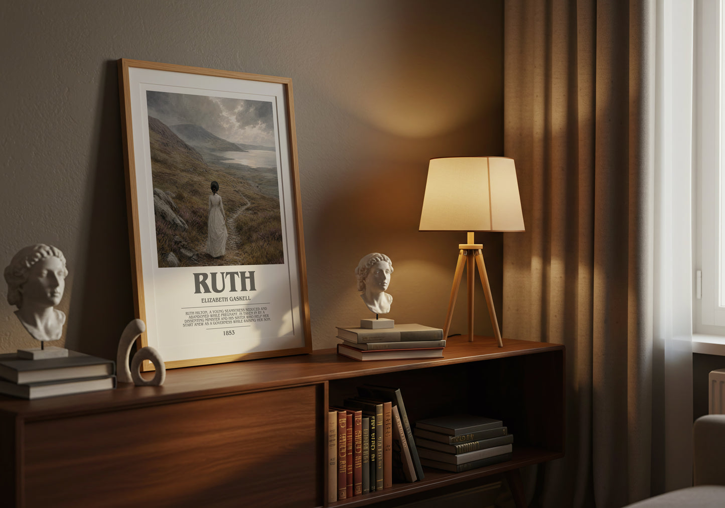 Ruth bookish book poster framed on wall – classic literature wall art