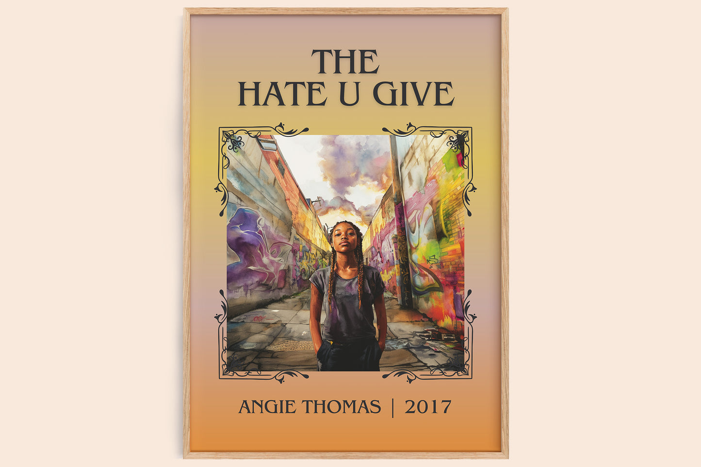 The Hate U Give classic book art book poster by Angie Thomas – framed literary art print
