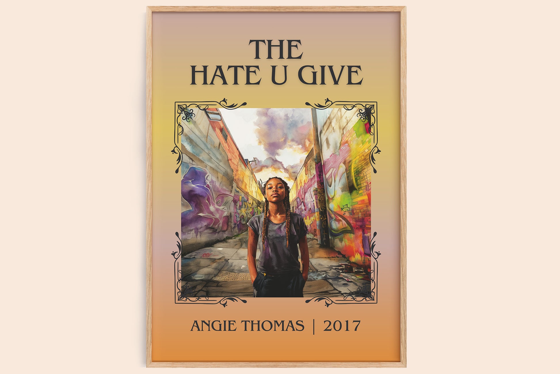 The Hate U Give classic book art book poster by Angie Thomas – framed literary art print