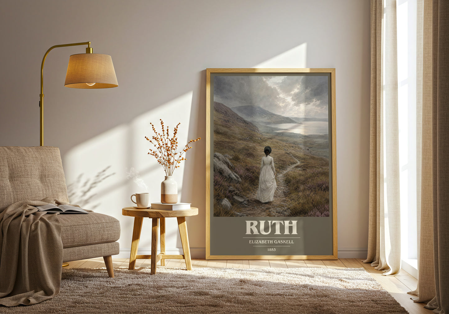 Ruth book cover print on bookshelf – Elizabeth Gaskell fan gift