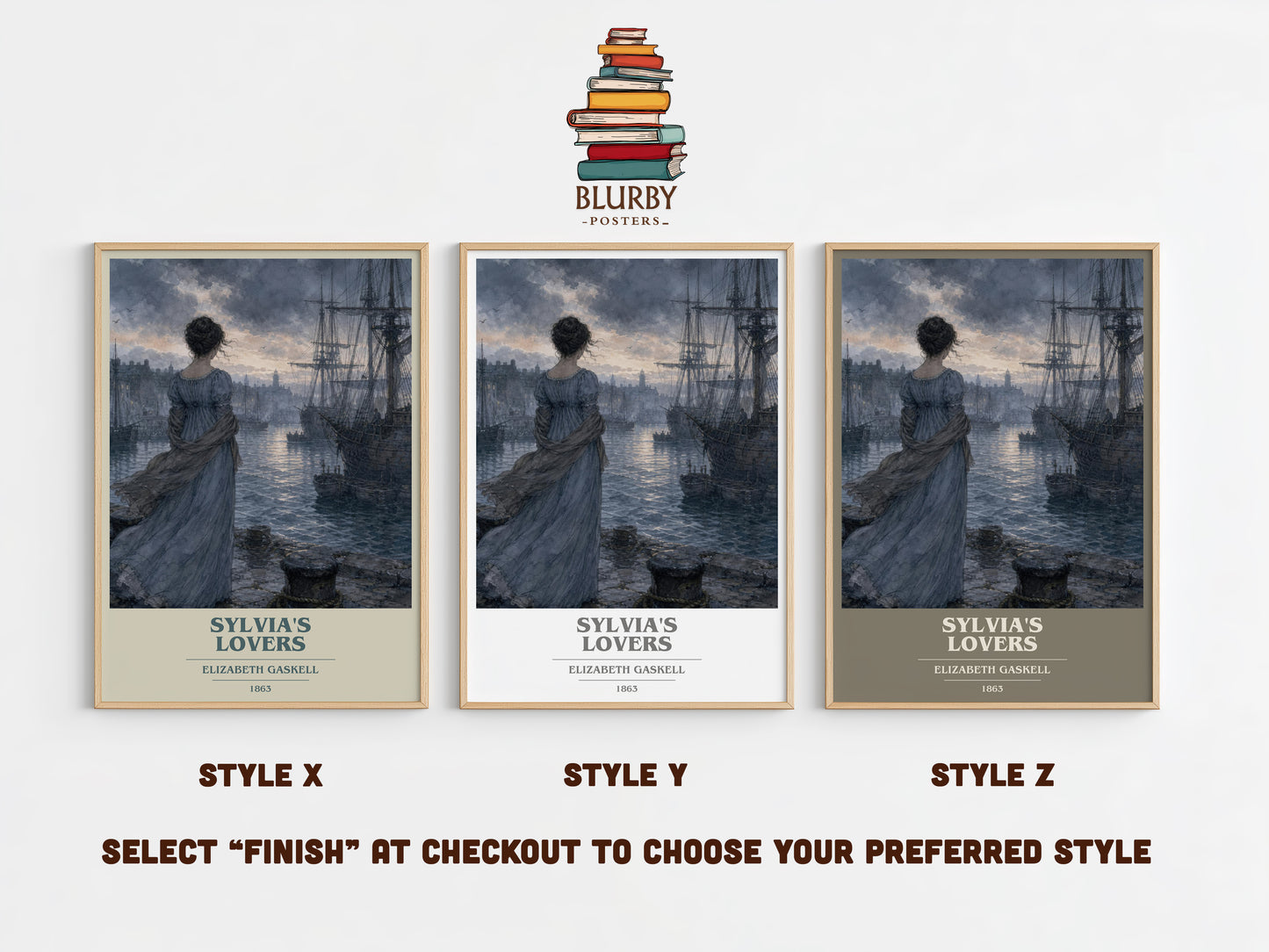 Sylvia'S Lovers book cover print in frame leaning in hallway – historical fiction wall art