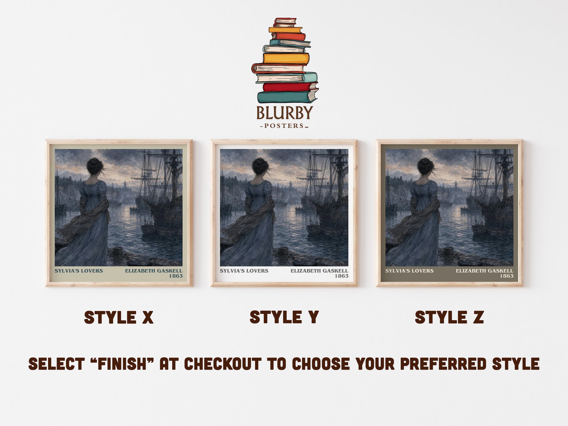 Sylvia'S Lovers literary print in frame leaning in hallway – historical fiction wall art