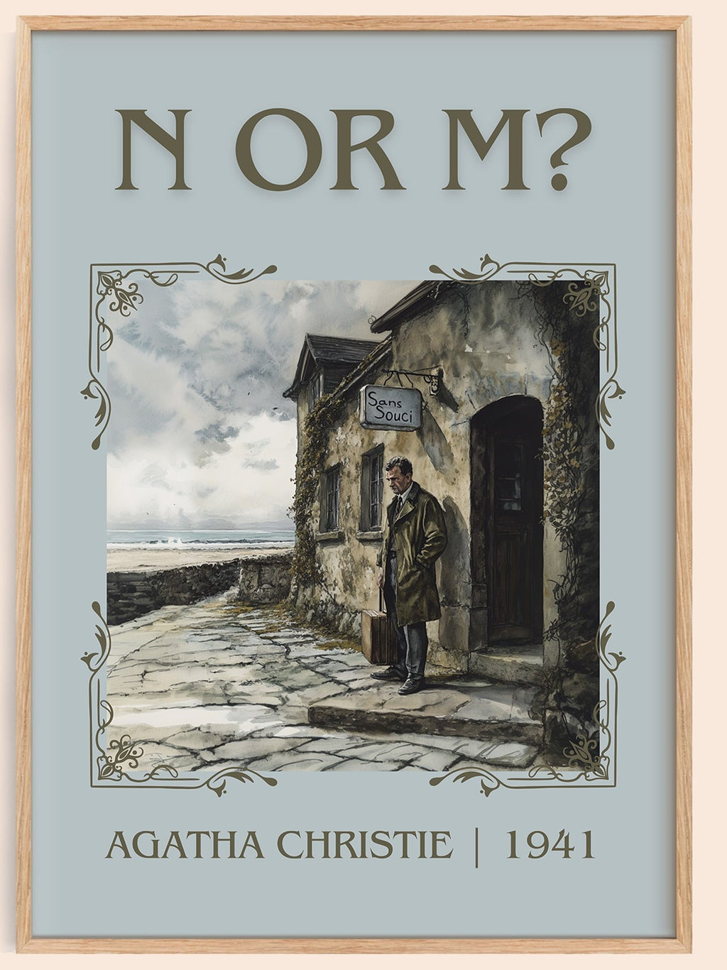 N Or M? classic book art book poster by Agatha Christie – framed literary art print