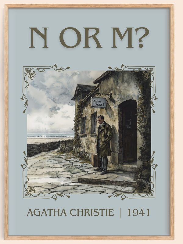 N Or M? classic book art book poster by Agatha Christie – framed literary art print