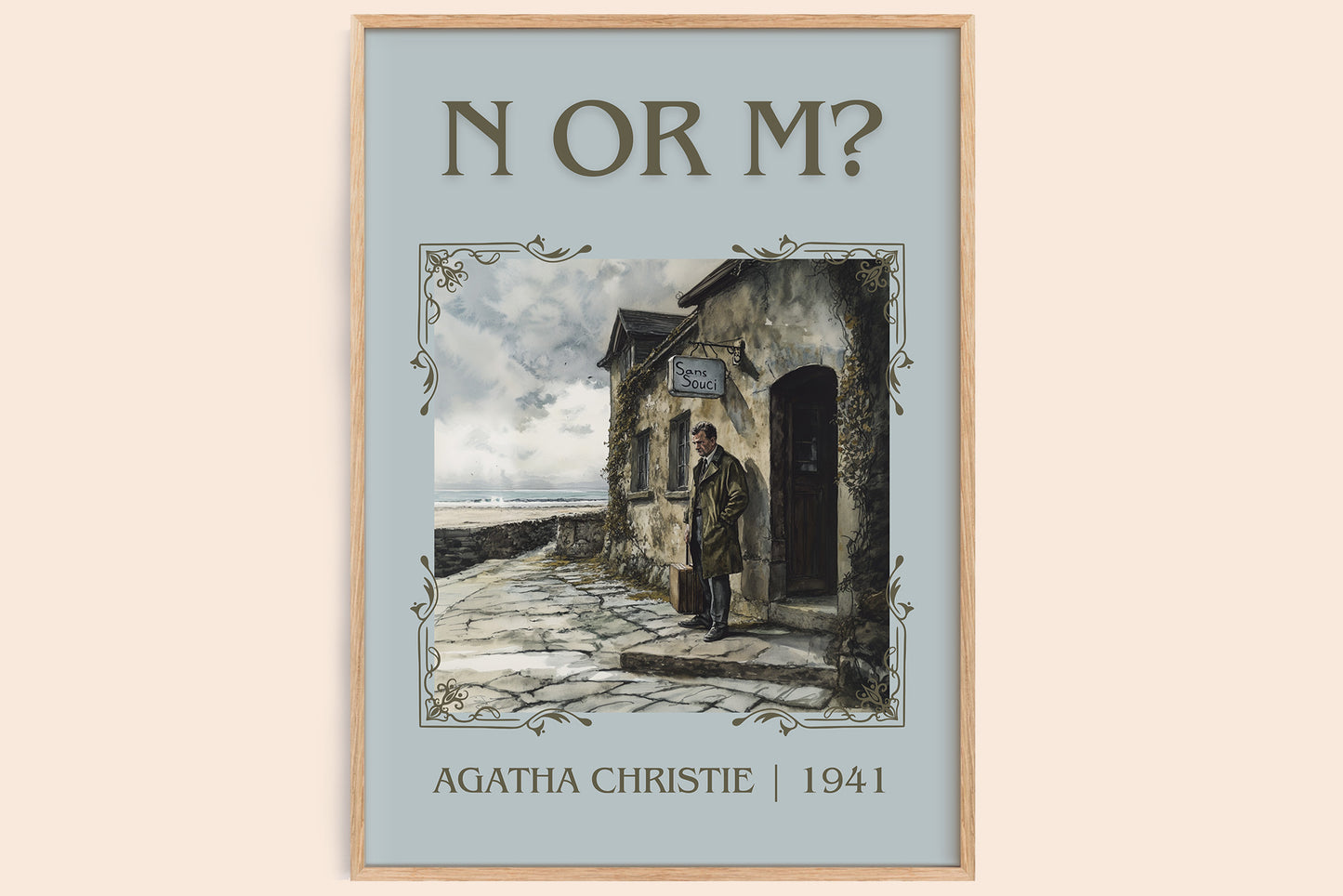 N Or M? classic book art book poster by Agatha Christie – framed literary art print