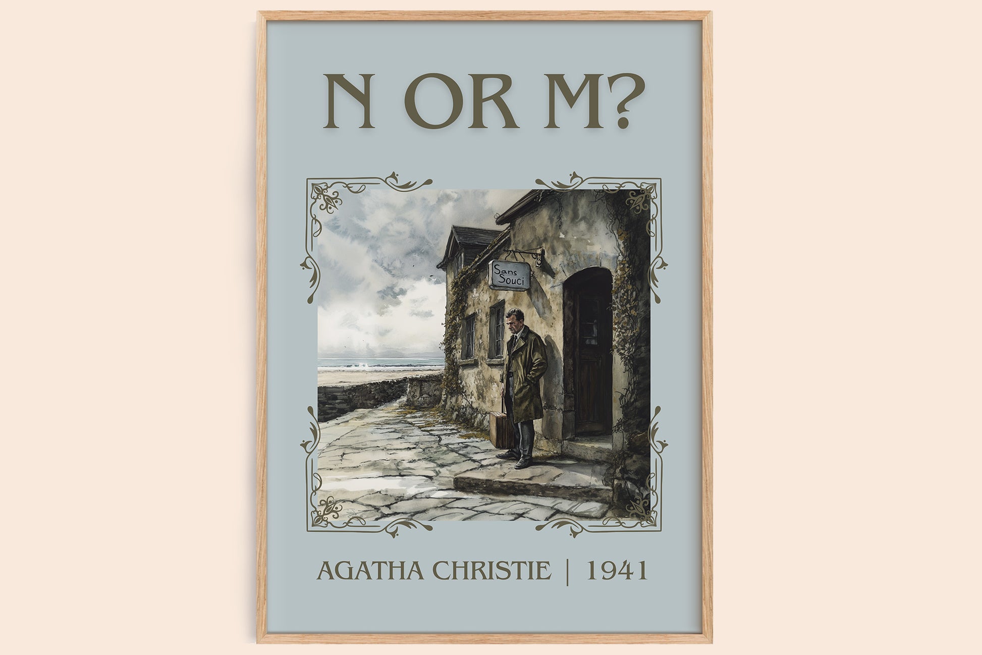 N Or M? classic book art book poster by Agatha Christie – framed literary art print