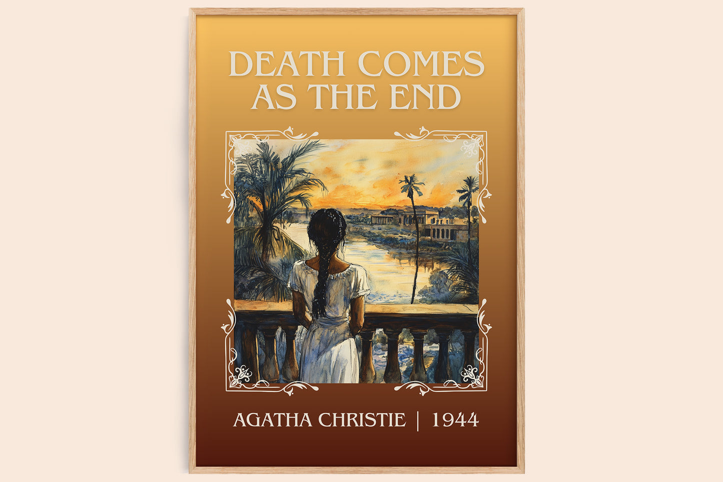 Death Comes as the End classic book art book poster by Agatha Christie – framed literary art print