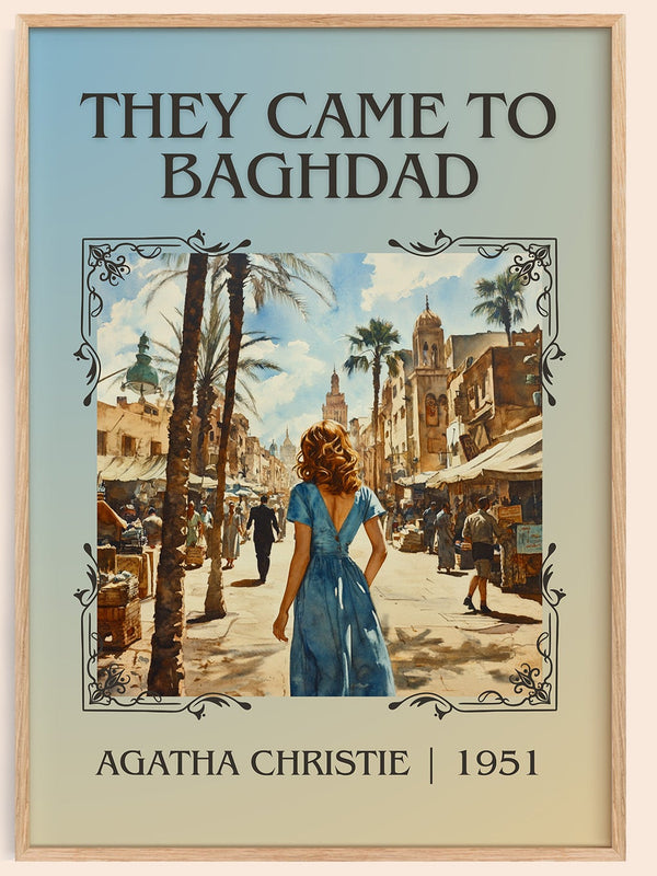 They Came to Baghdad classic book art book poster by Agatha Christie – framed literary art print