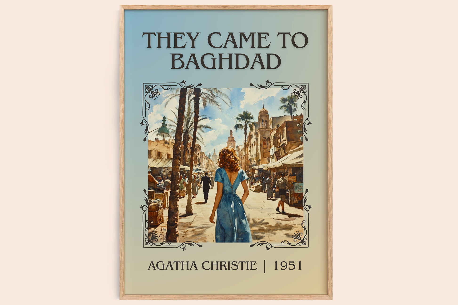 They Came to Baghdad classic book art book poster by Agatha Christie – framed literary art print