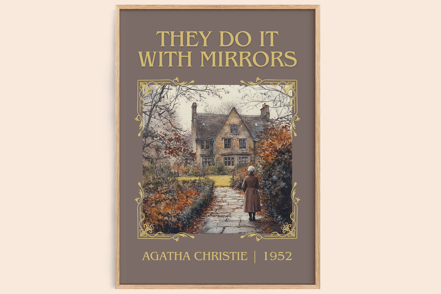 They Do It with Mirrors classic book art book poster by Agatha Christie – framed literary art print