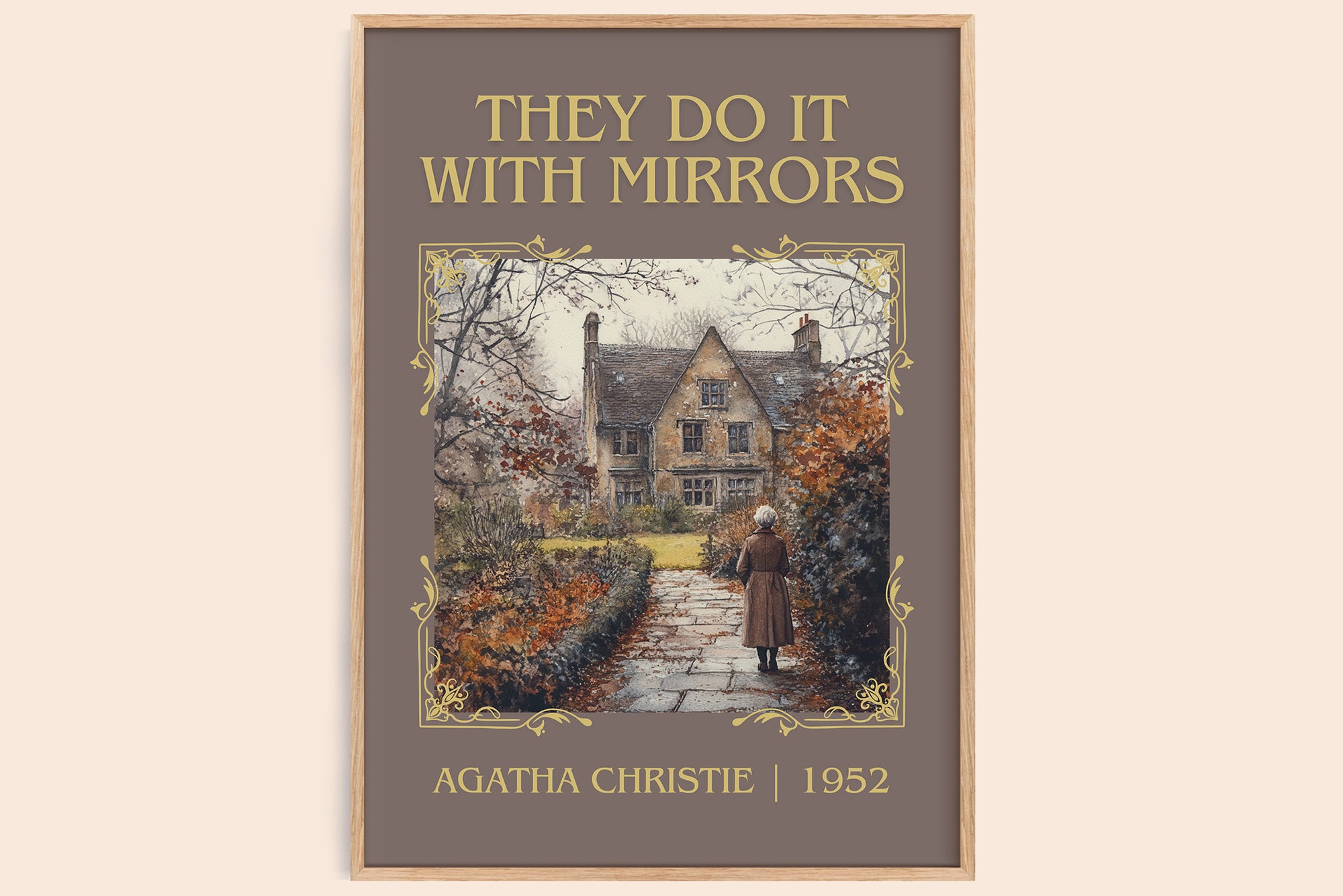 They Do It with Mirrors classic book art book poster by Agatha Christie – framed literary art print