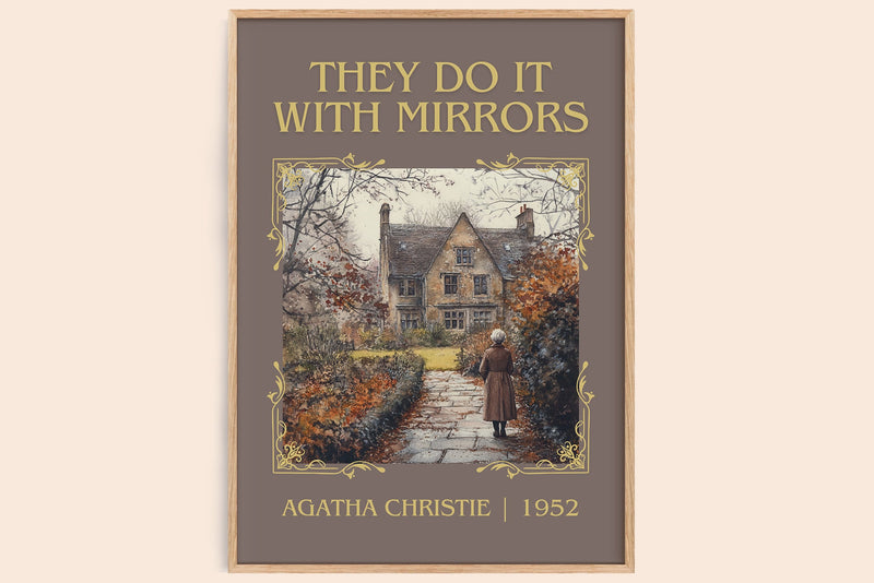 They Do It with Mirrors classic book art book poster by Agatha Christie – framed literary art print