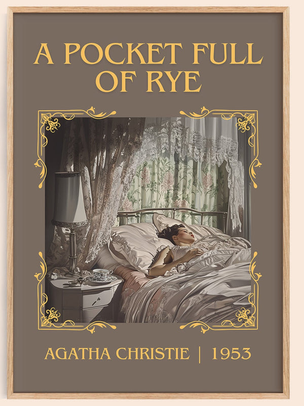 A Pocket Full of Rye classic book art book poster by Agatha Christie – framed literary art print