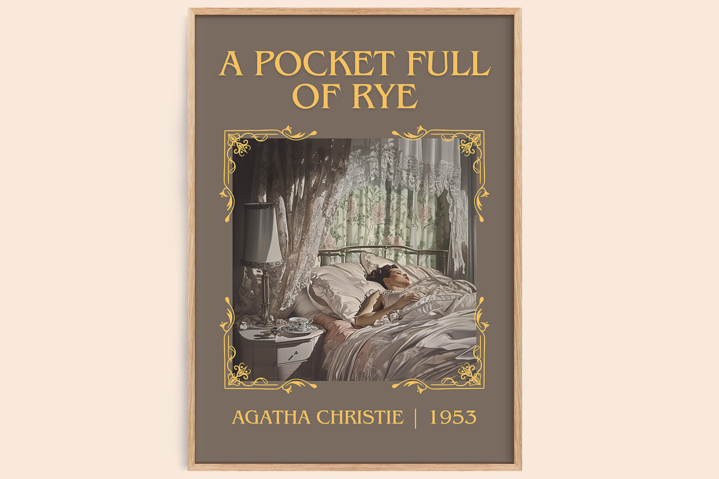 A Pocket Full of Rye classic book art book poster by Agatha Christie – framed literary art print