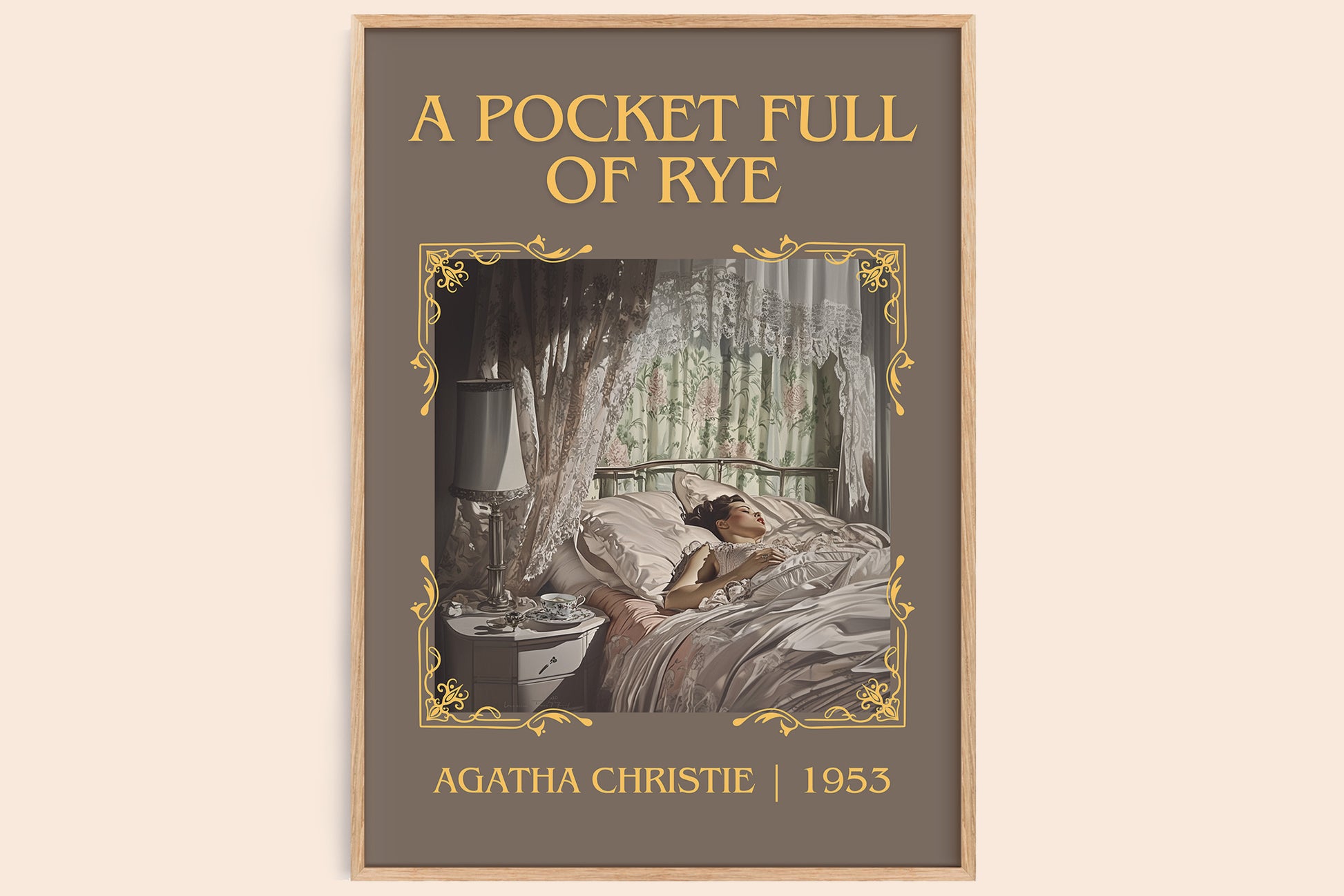A Pocket Full of Rye classic book art book poster by Agatha Christie – framed literary art print