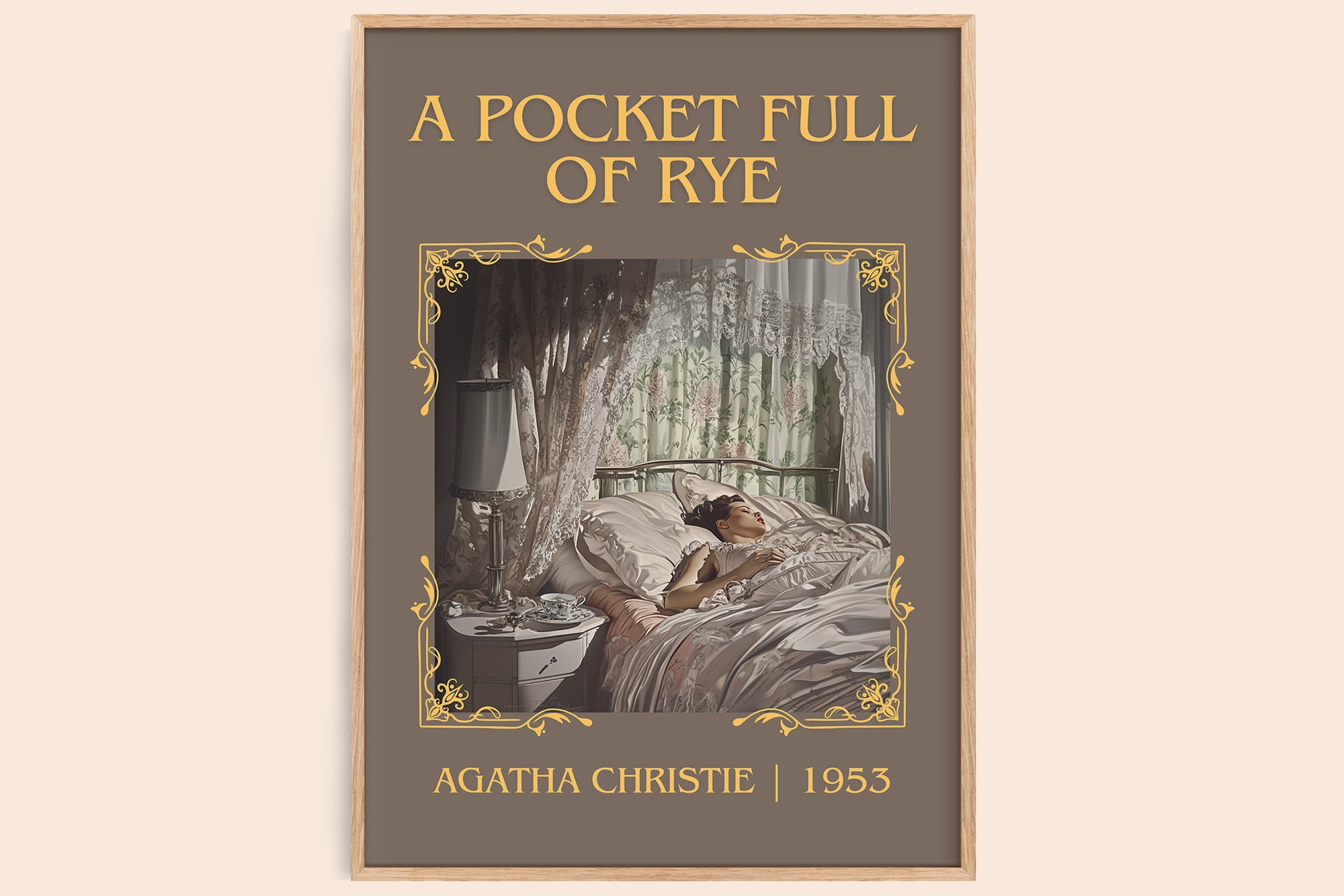 A Pocket Full of Rye classic book art book poster by Agatha Christie – framed literary art print