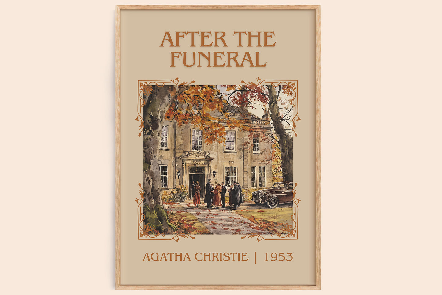 After the Funeral classic book art book poster by Agatha Christie – framed literary art print