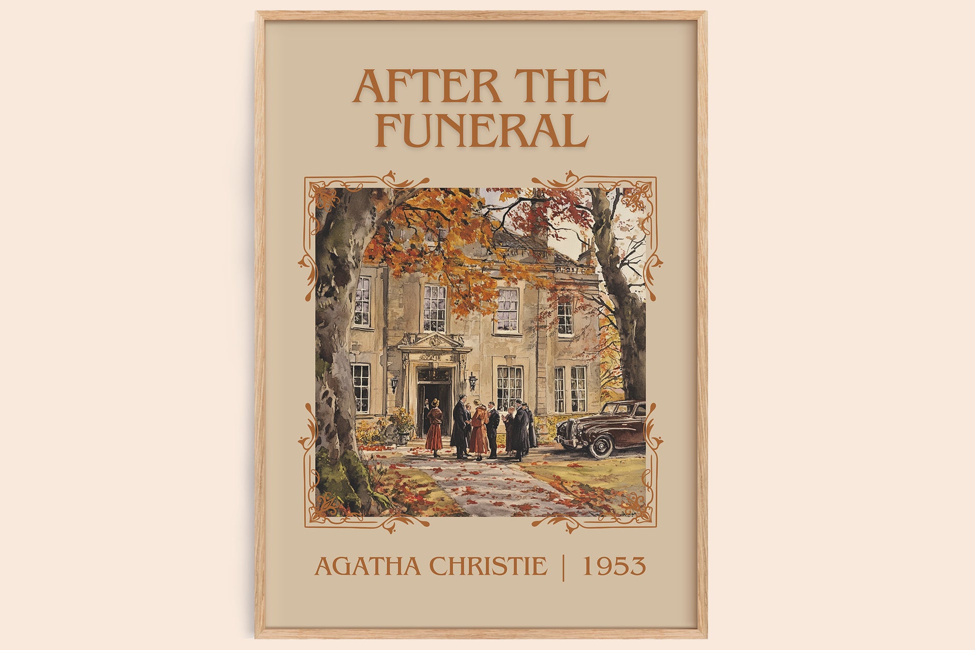 After the Funeral classic book art book poster by Agatha Christie – framed literary art print