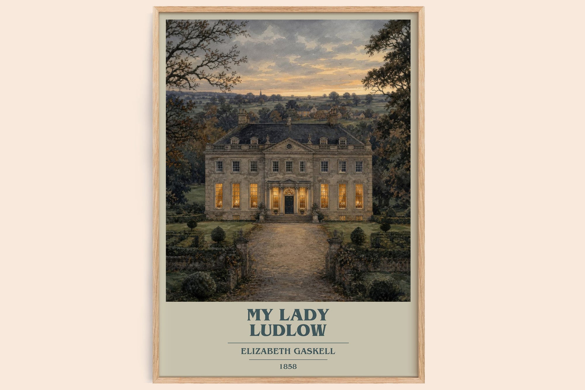 My Lady Ludlow book cover book poster by Elizabeth Gaskell – framed literary art print