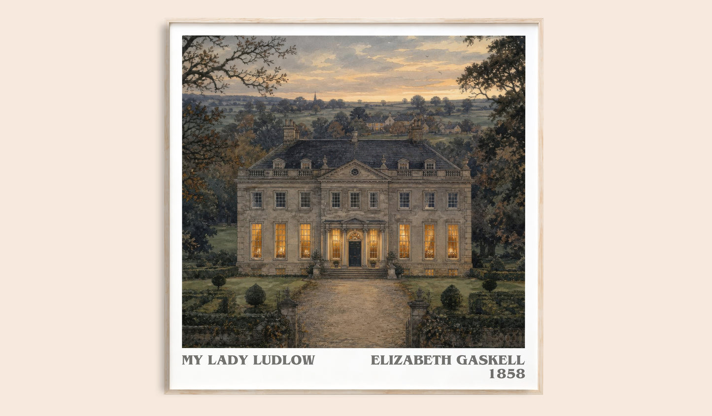 My Lady Ludlow literary book poster by Elizabeth Gaskell – framed literary art print