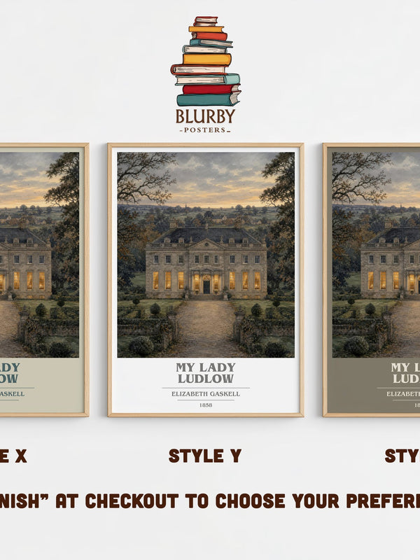 My Lady Ludlow book cover print in frame leaning in hallway – classic literature wall art