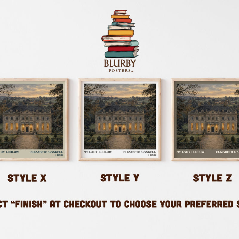 My Lady Ludlow literary print in frame leaning in hallway – classic literature wall art