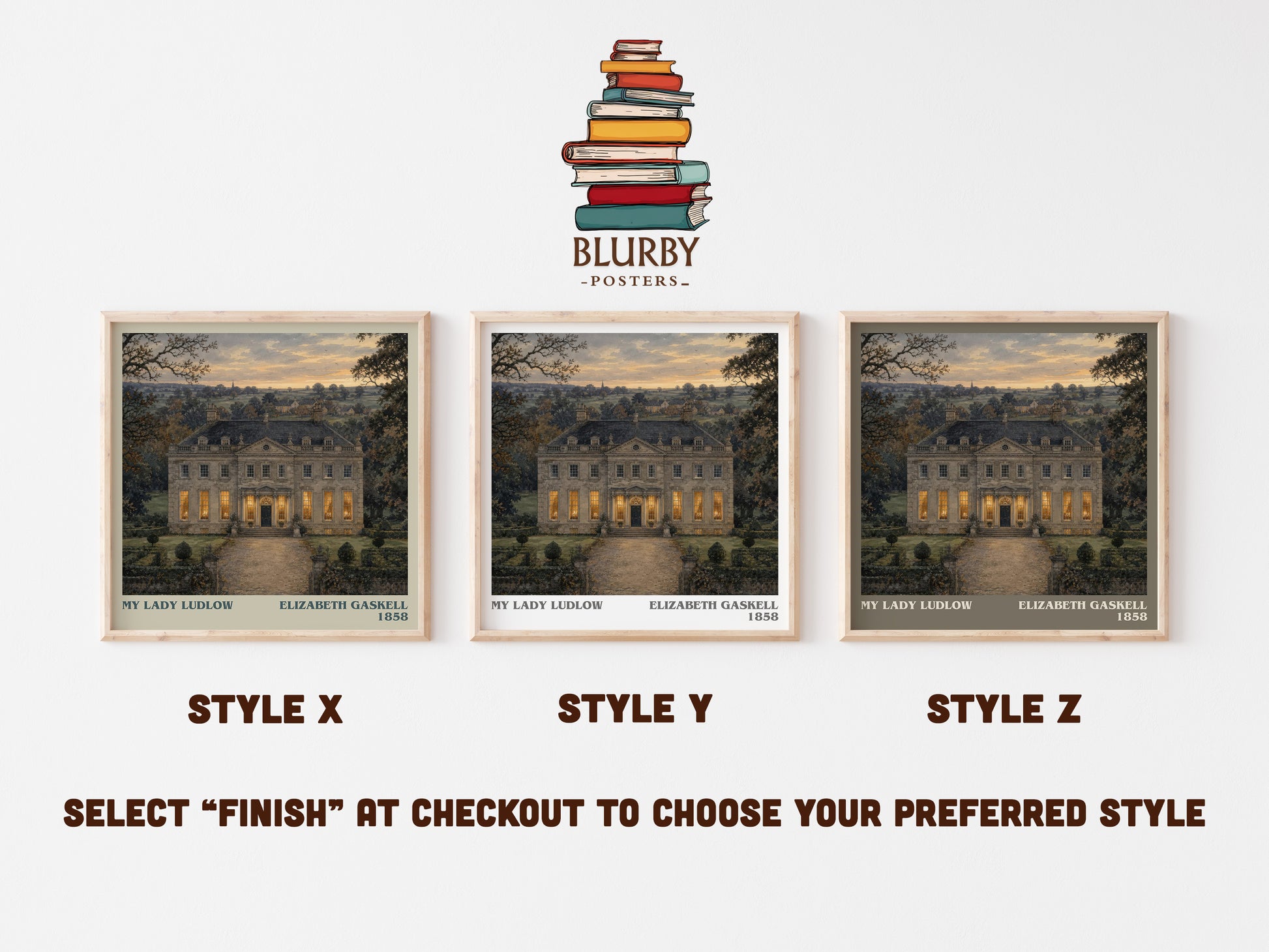 My Lady Ludlow literary print in frame leaning in hallway – classic literature wall art