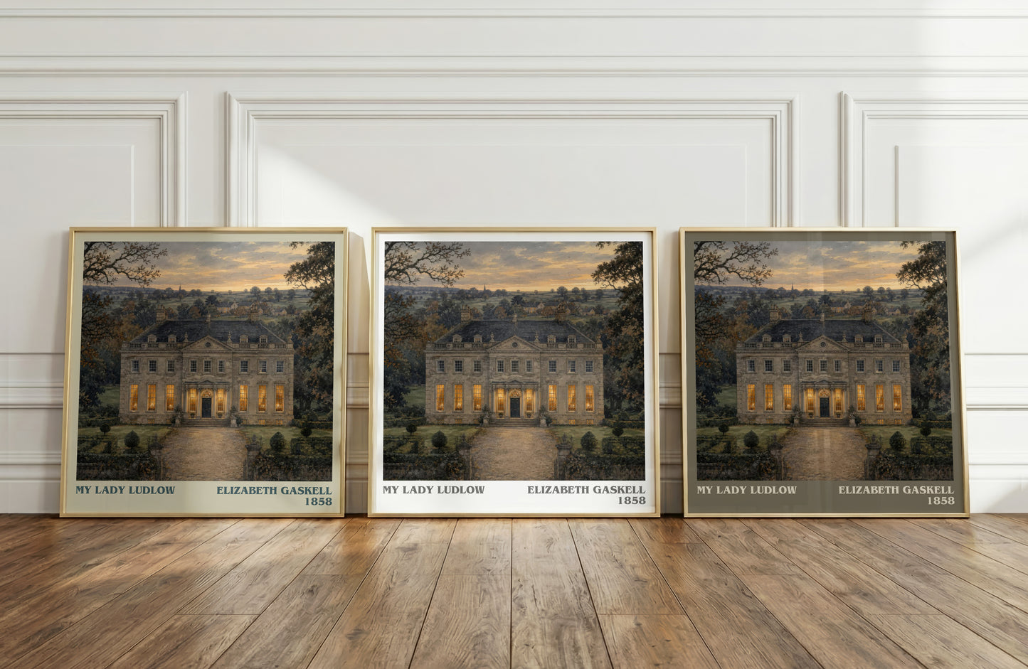 My Lady Ludlow literary art print colour and style options – Elizabeth Gaskell book art