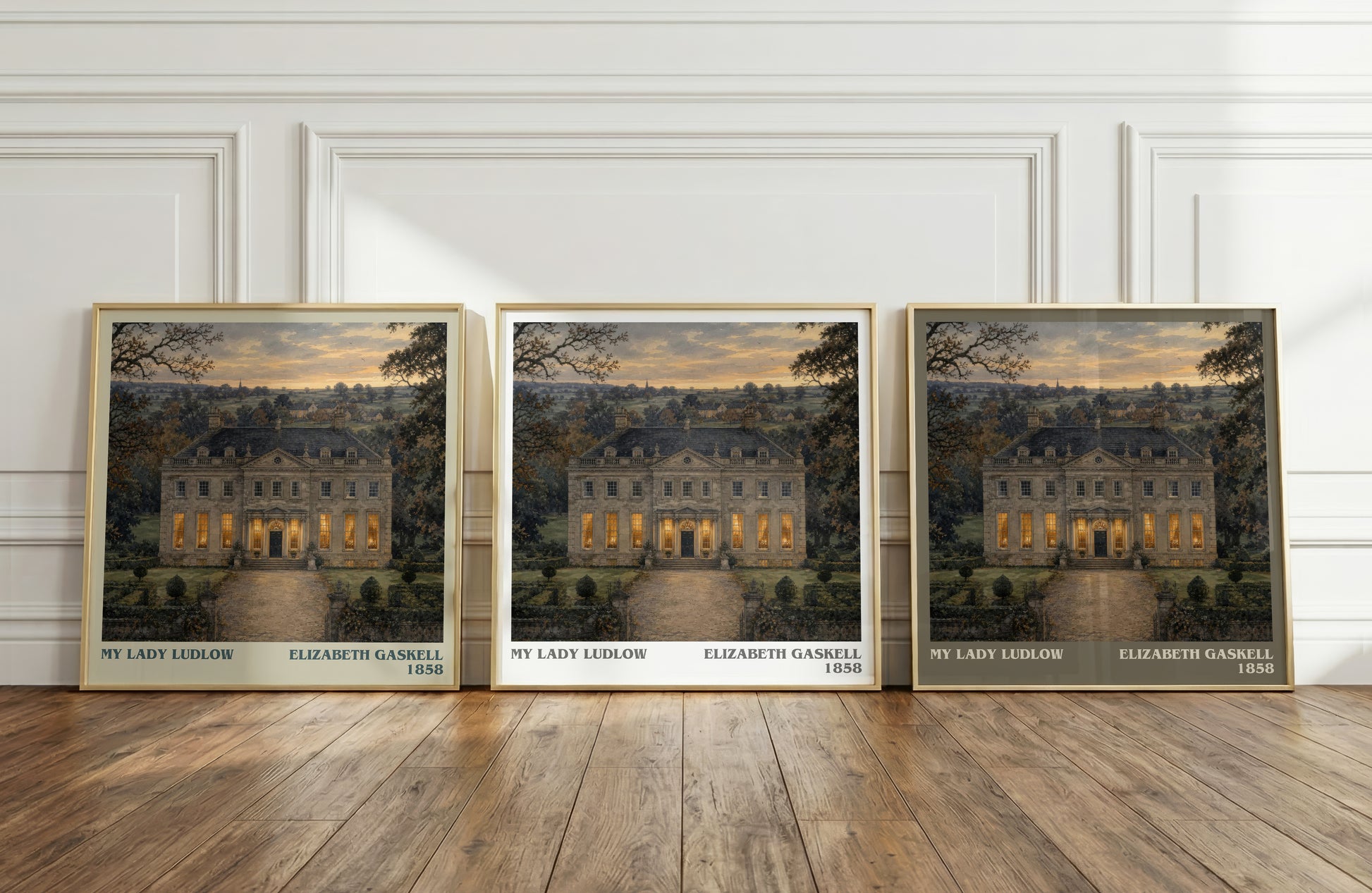 My Lady Ludlow literary art print colour and style options – Elizabeth Gaskell book art