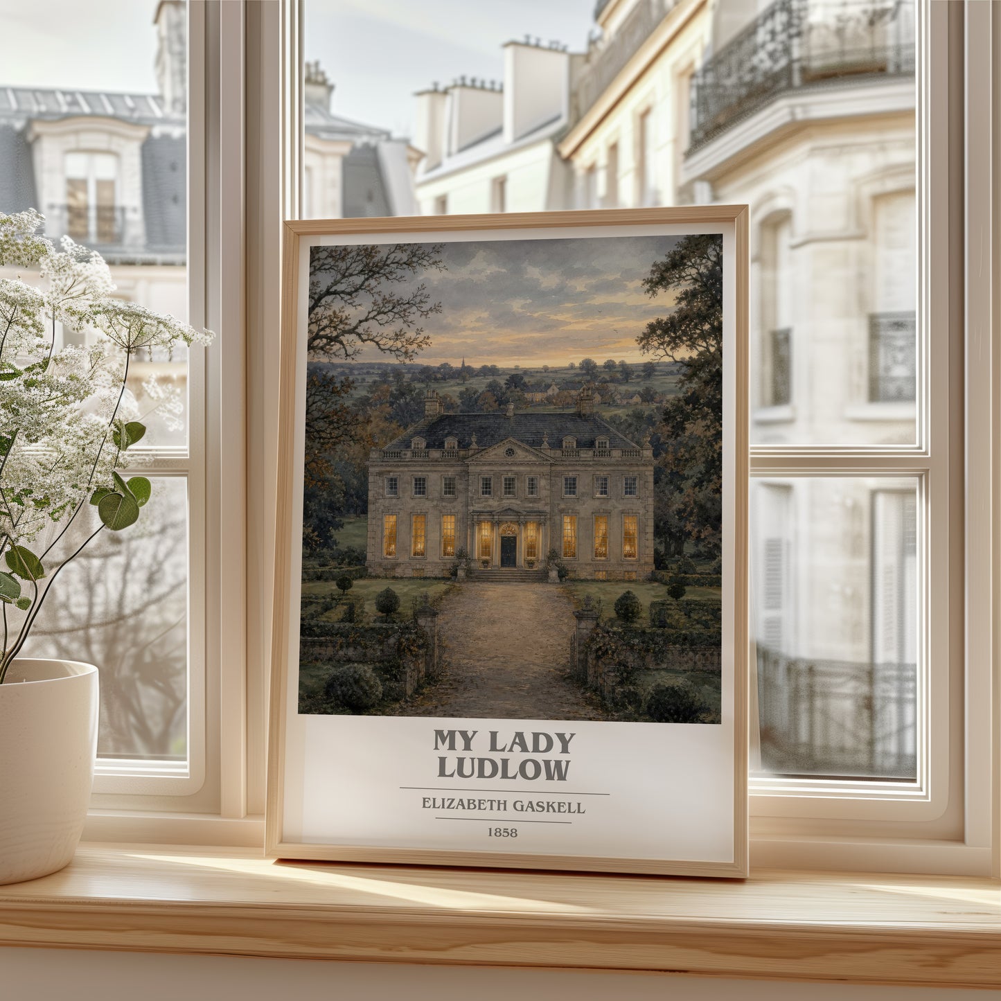 My Lady Ludlow book cover poster colour and style options – Elizabeth Gaskell book art