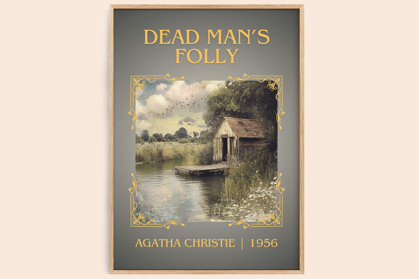 Dead Man's Folly classic book art book poster by Agatha Christie – framed literary art print